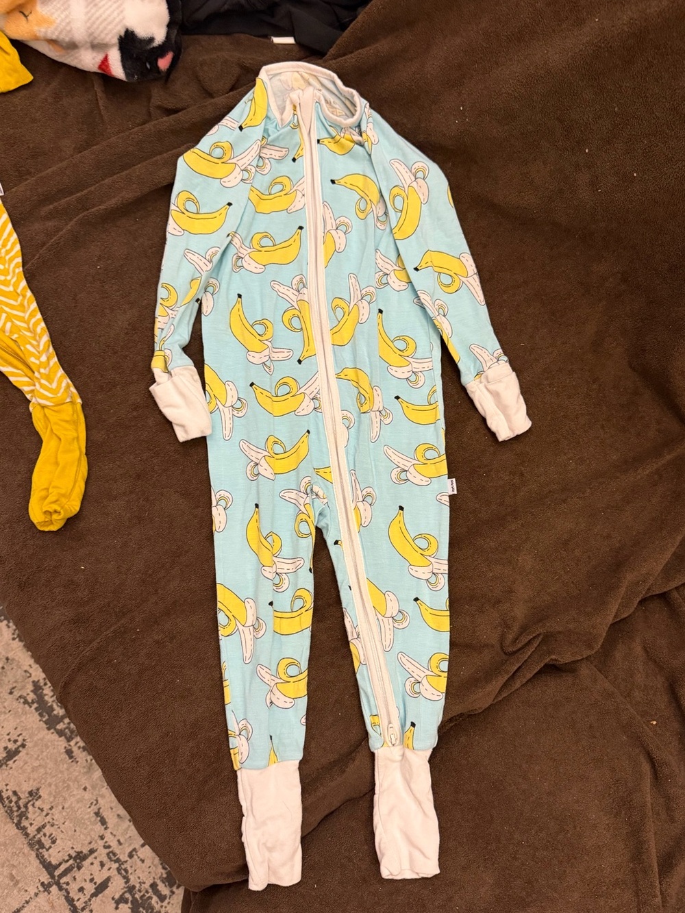 Little Sleepies Light Blue Banana Print One-Piece Footie